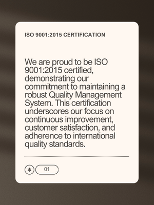 ISO 900-12015 Certification